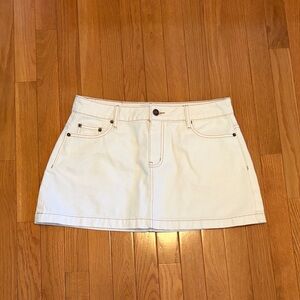 Princess Polly Classic White Denim Skirt